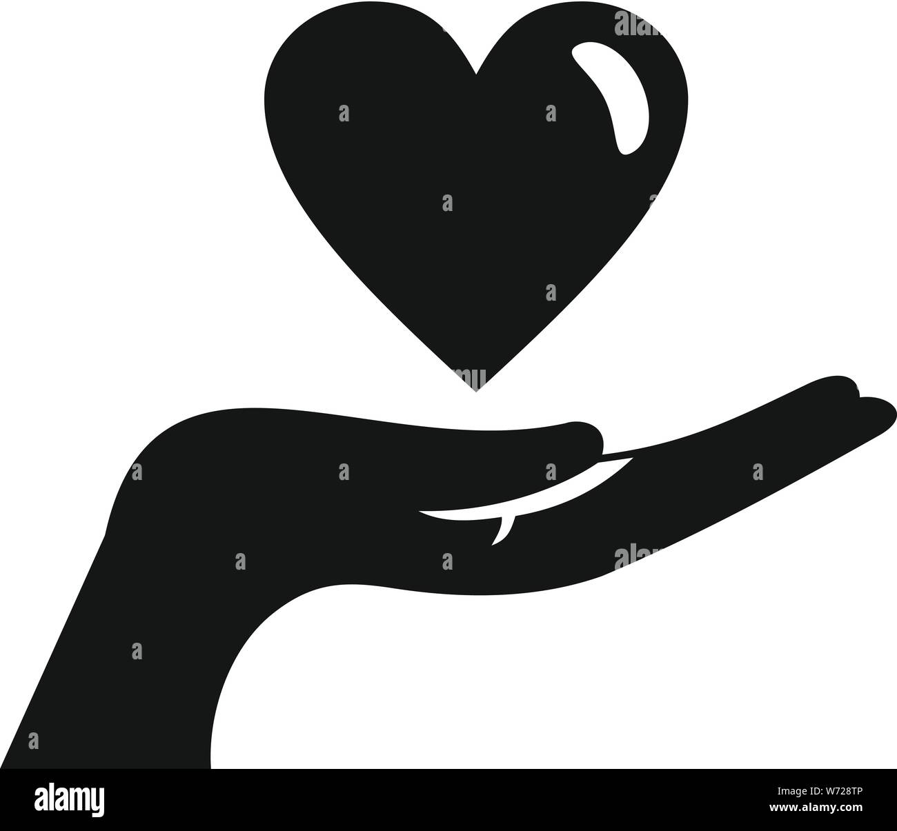 Heart in hand icon. Simple illustration of heart in hand vector icon ...