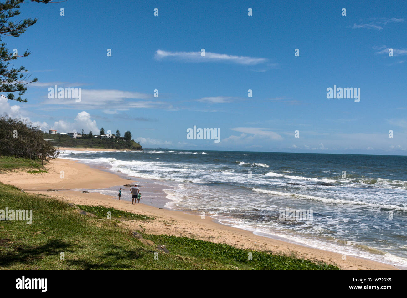Shelly Beach facing the Pacific Ocean on the Sunshine Coast, Queensland, Australia Stock Photo