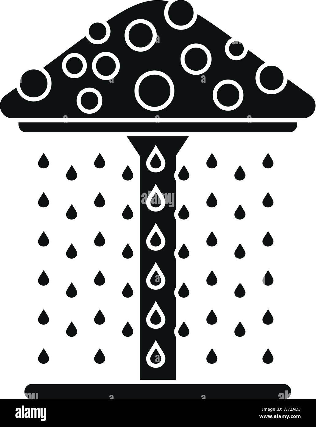 Waterpark umbrella shower icon. Simple illustration of waterpark umbrella shower vector icon for web design isolated on white background Stock Vector