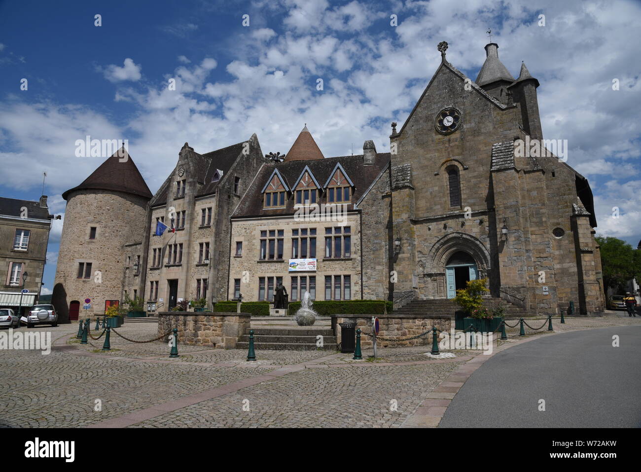 Bourganeuf in the Creuse department in the Nouvelle-Aquitaine region in central France Stock Photo