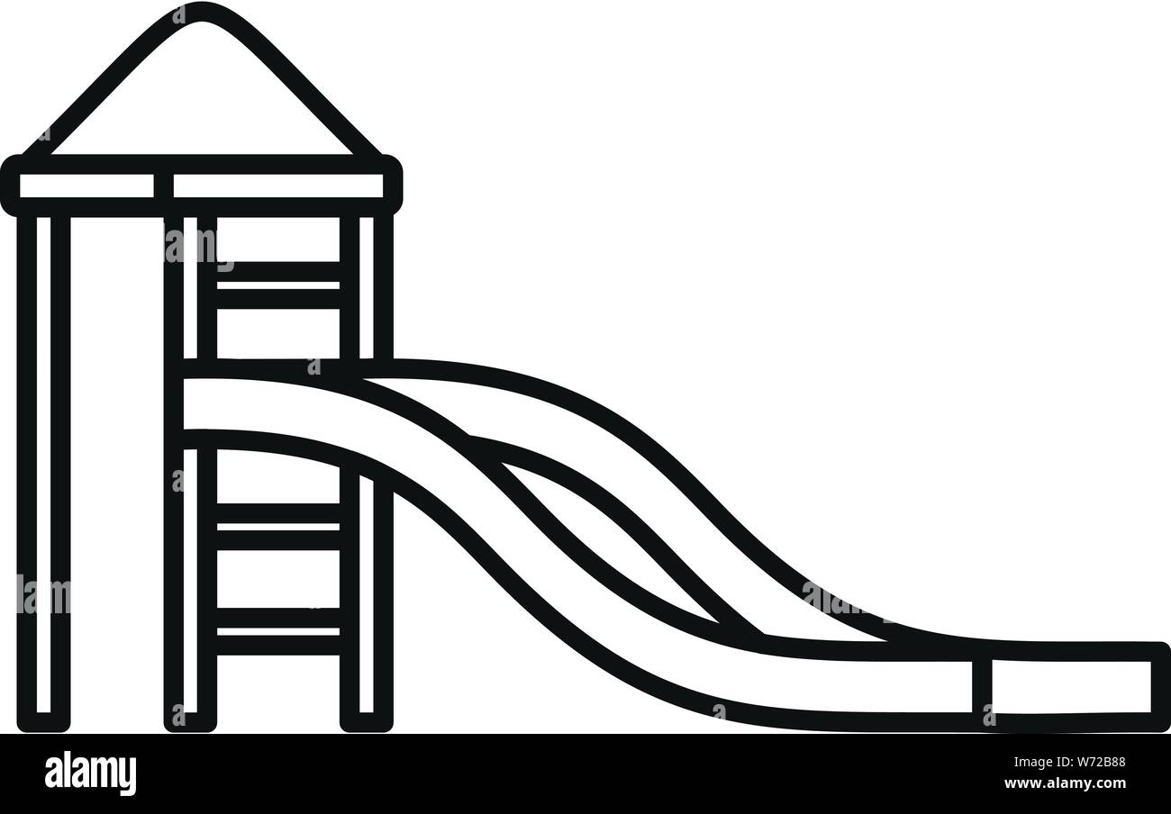 Kid slide icon. Outline kid slide vector icon for web design isolated