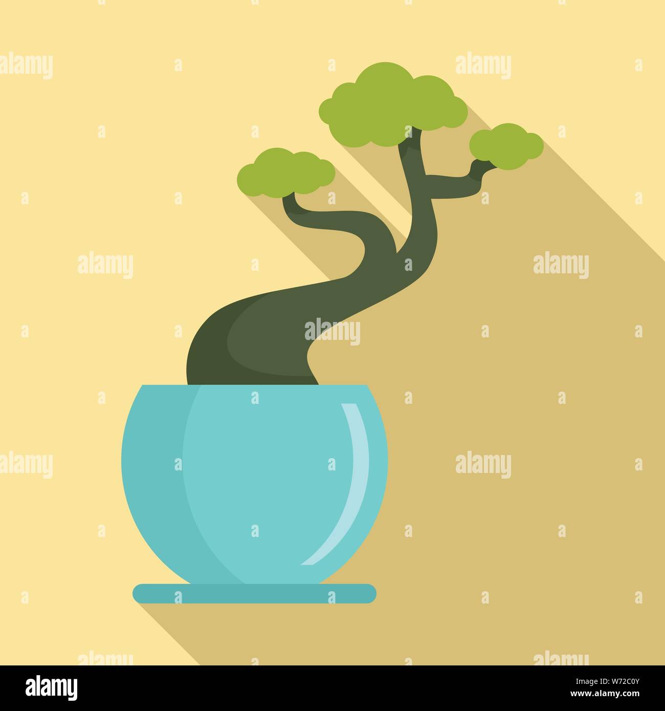 House tree pot icon. Flat illustration of house tree pot vector icon for web design Stock Vector