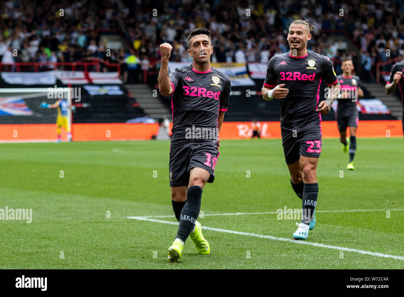 Celebrates Scoring Goal V Leeds United High Resolution Stock Photography And Images Alamy