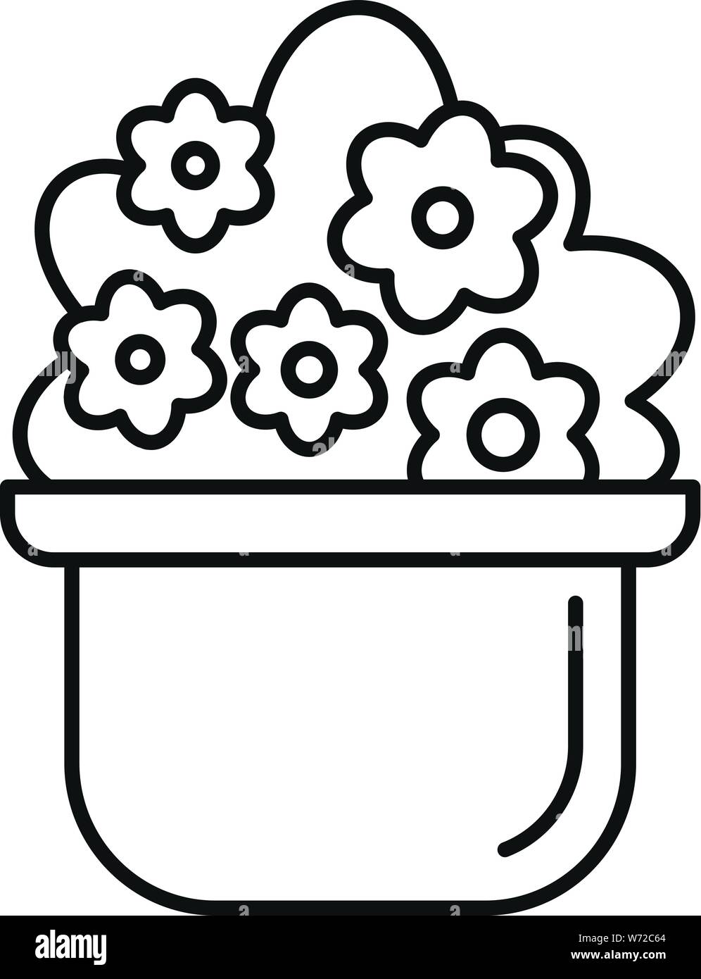 Flower houseplant icon. Outline flower houseplant vector icon for web design isolated on white background Stock Vector
