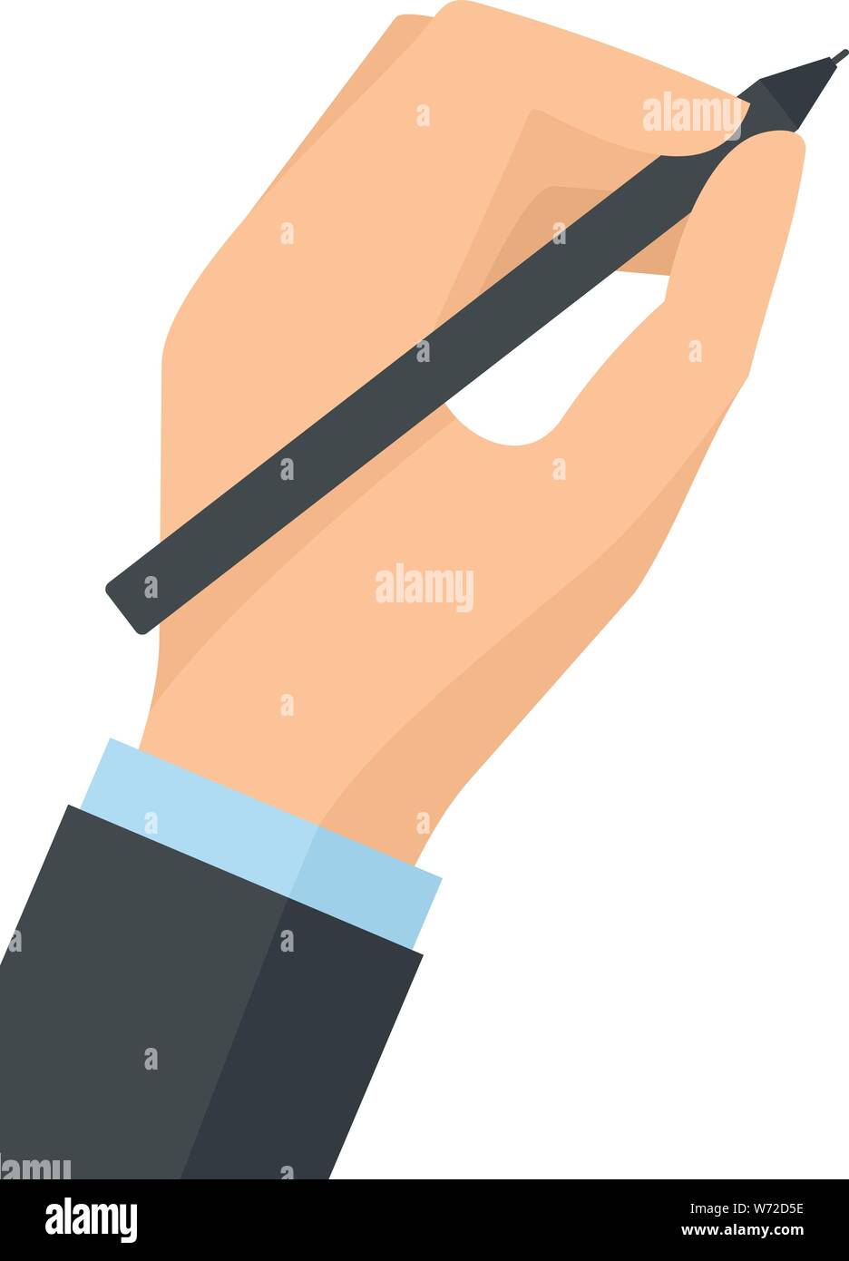 Hand writing icon. Flat illustration of hand writing vector icon for