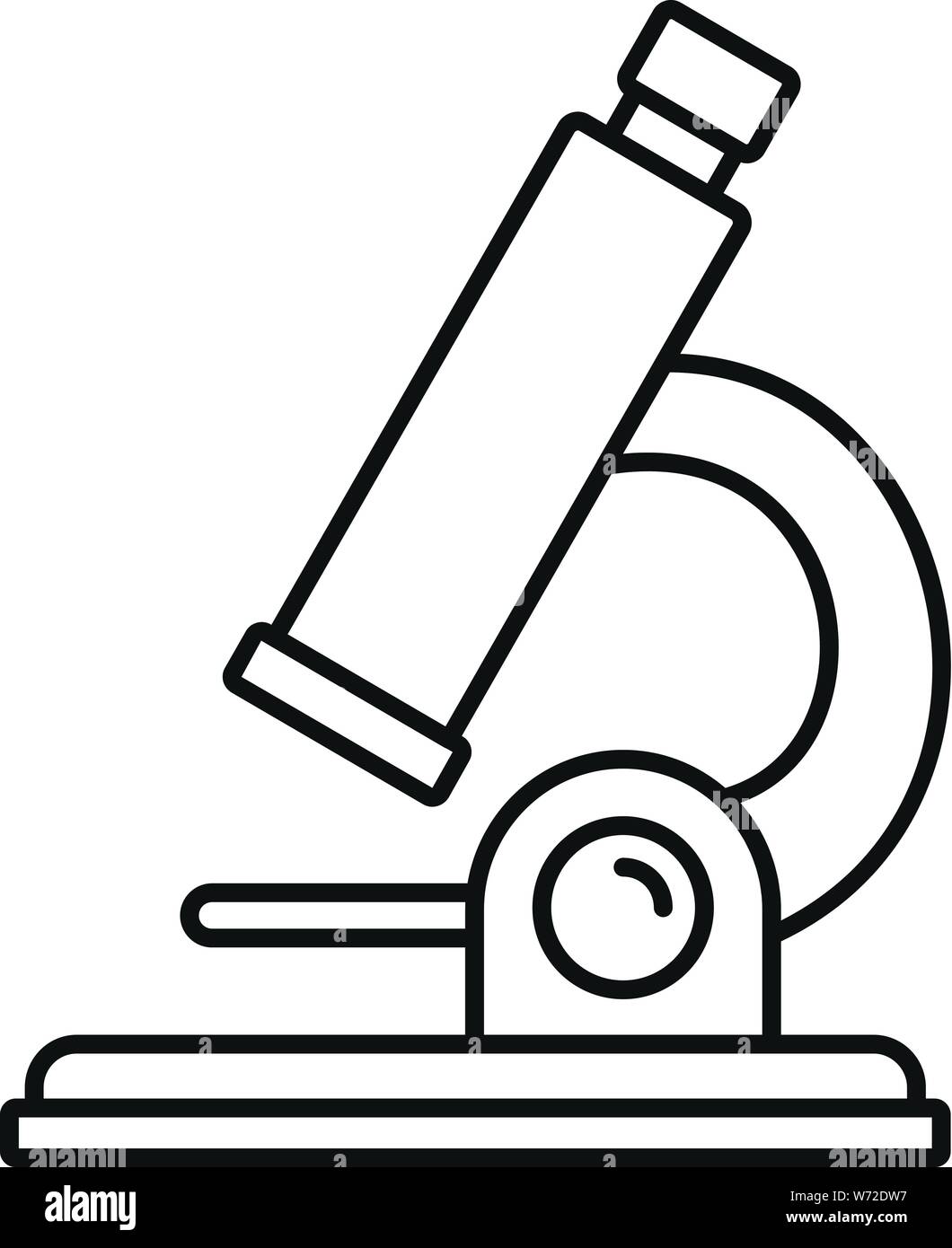 Microscope icon. Outline microscope vector icon for web design isolated on white background Stock Vector