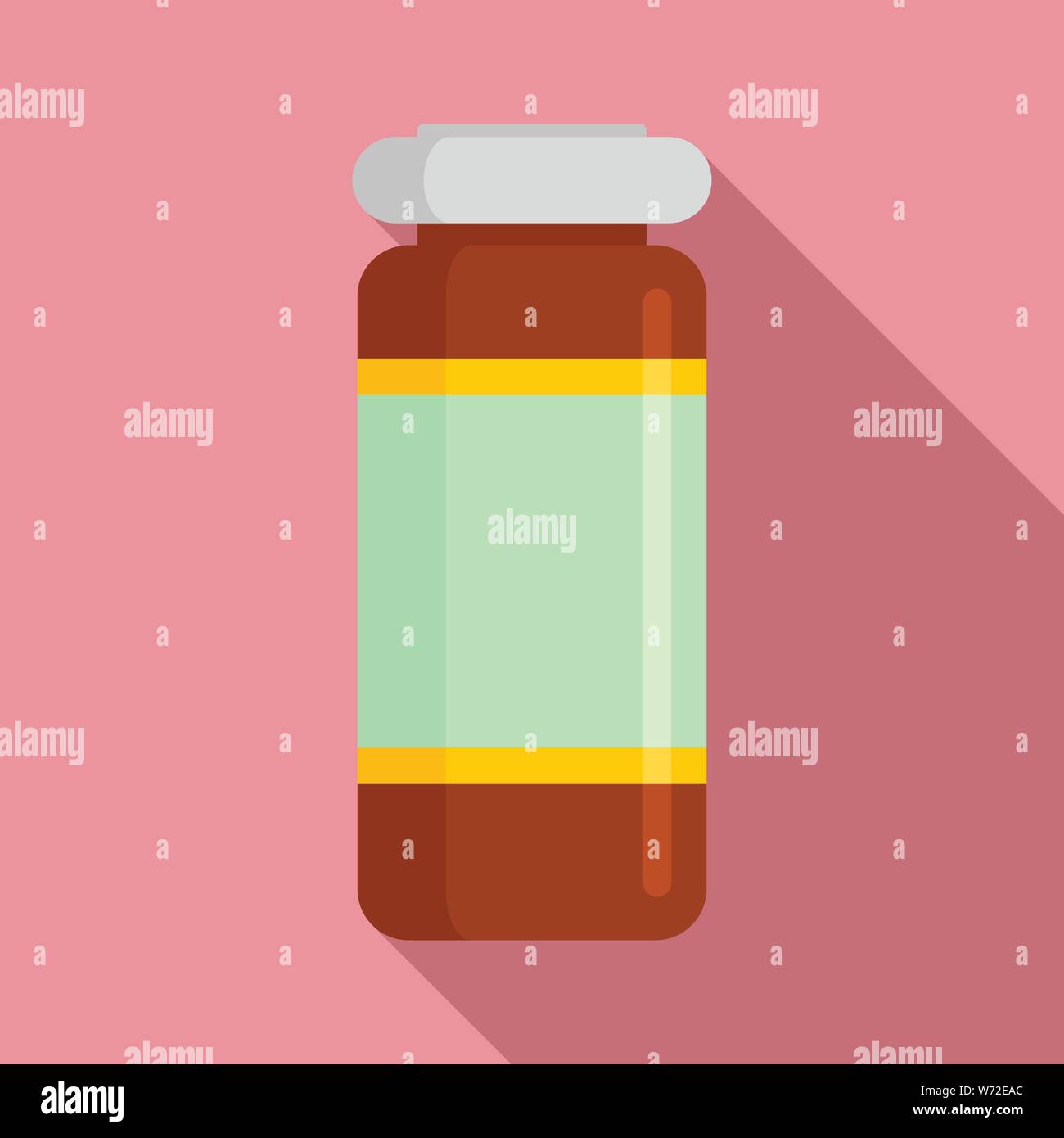Medical injection jar icon. Flat illustration of medical injection jar ...