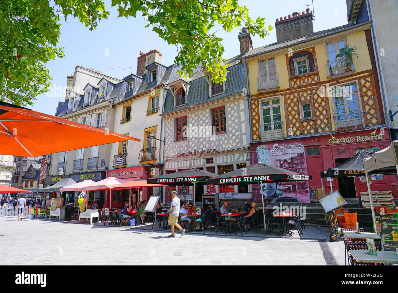 RENNES, FRANCE -23 JUL 2019- Colorful medieval Normandy-style buildings are  still standing after five centuries in the old district of the French city  Stock Photo - Alamy
