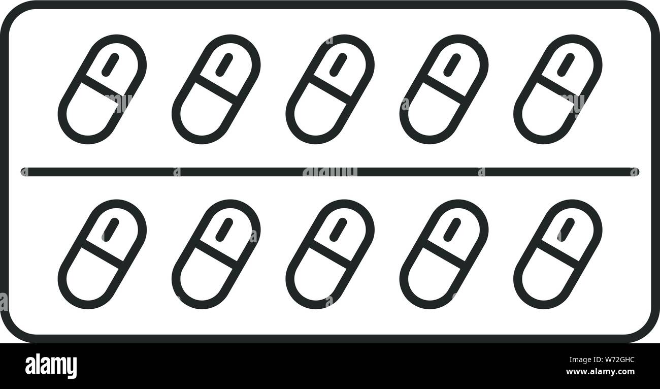 Capsule pill pack icon. Outline capsule pill pack vector icon for web design isolated on white background Stock Vector