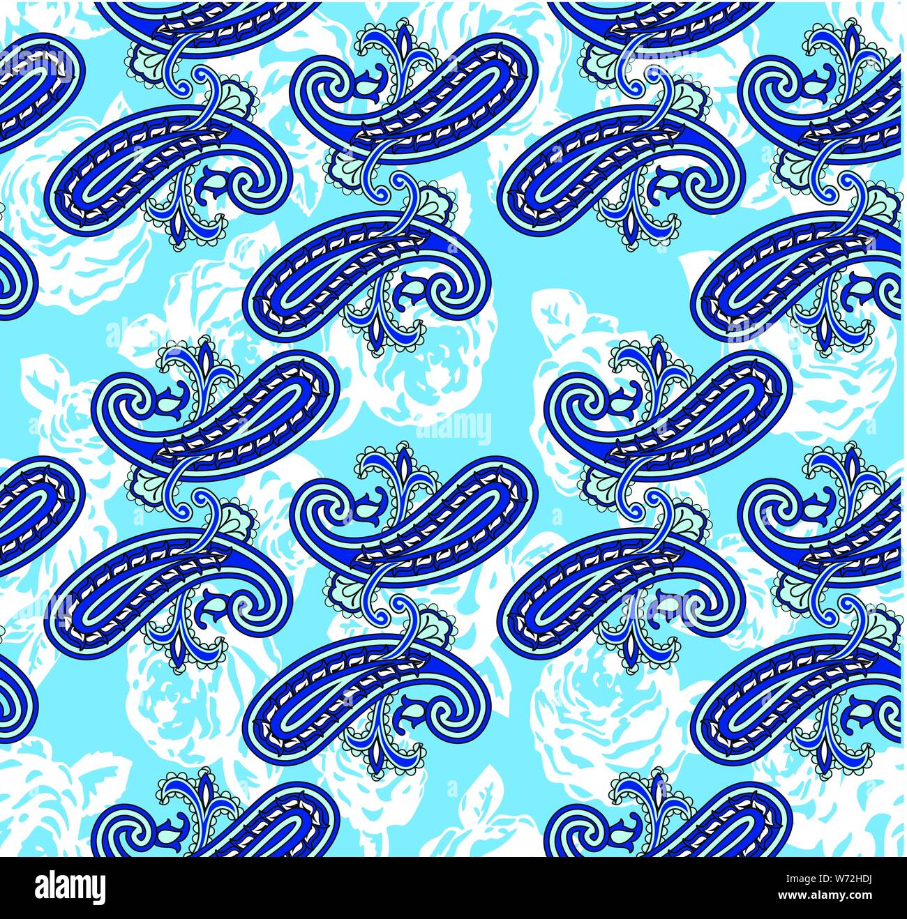 Paisley pattern floral traditional ornaments ethnic background. Seamless vector pattern. Stock Vector