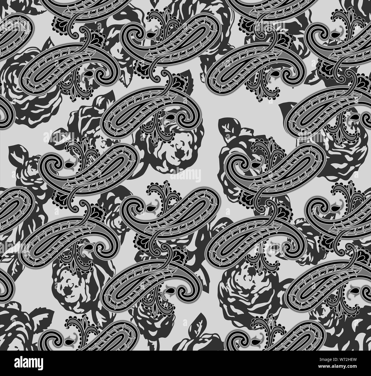 Seamless paisley pattern. For textile, design and backgrounds Stock Photo