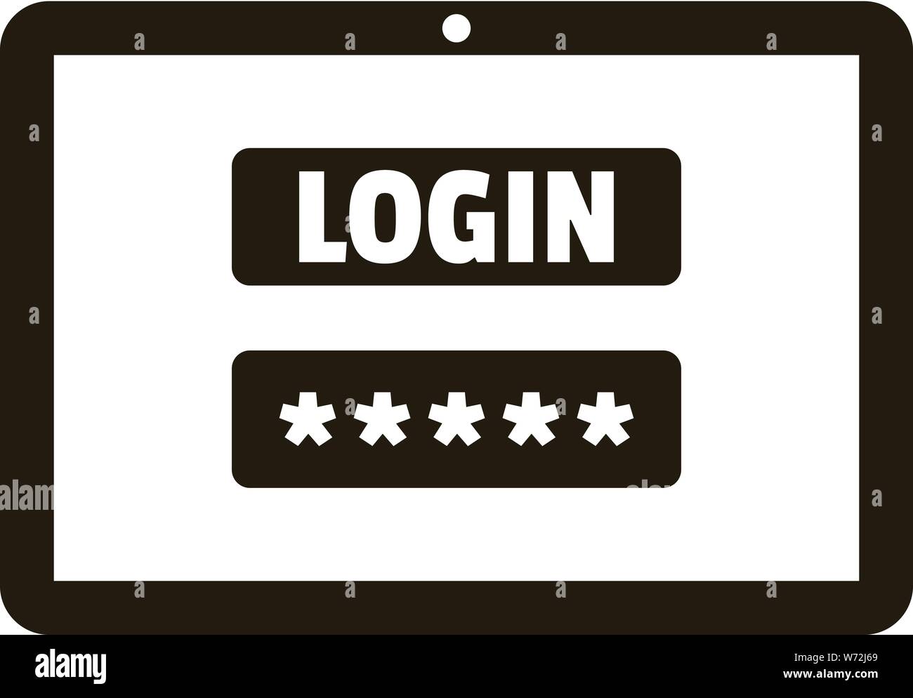 Login password security icon. Simple illustration of login password ...