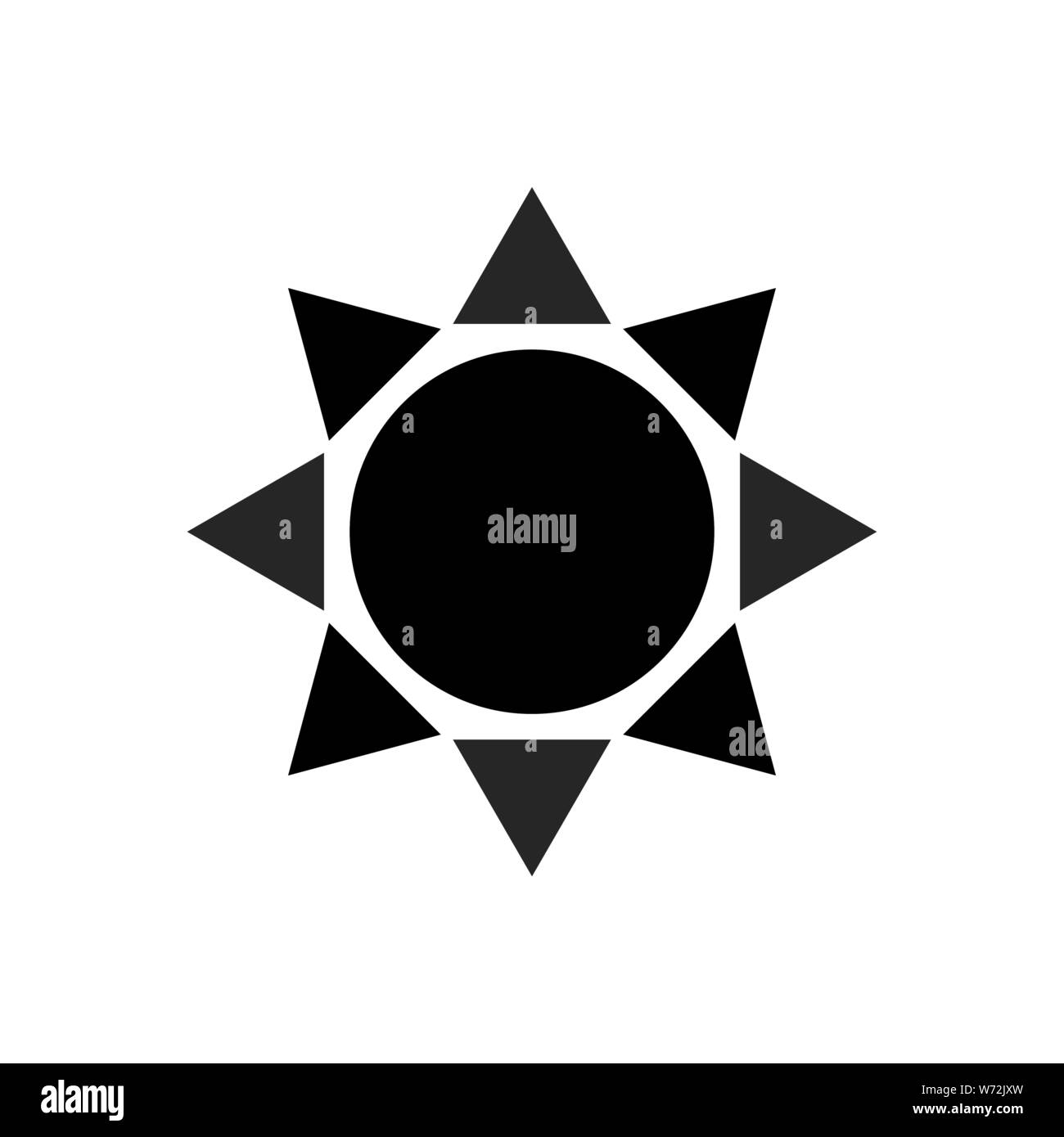 Black sun icon vector illustration logo template on white eps10 Stock ...