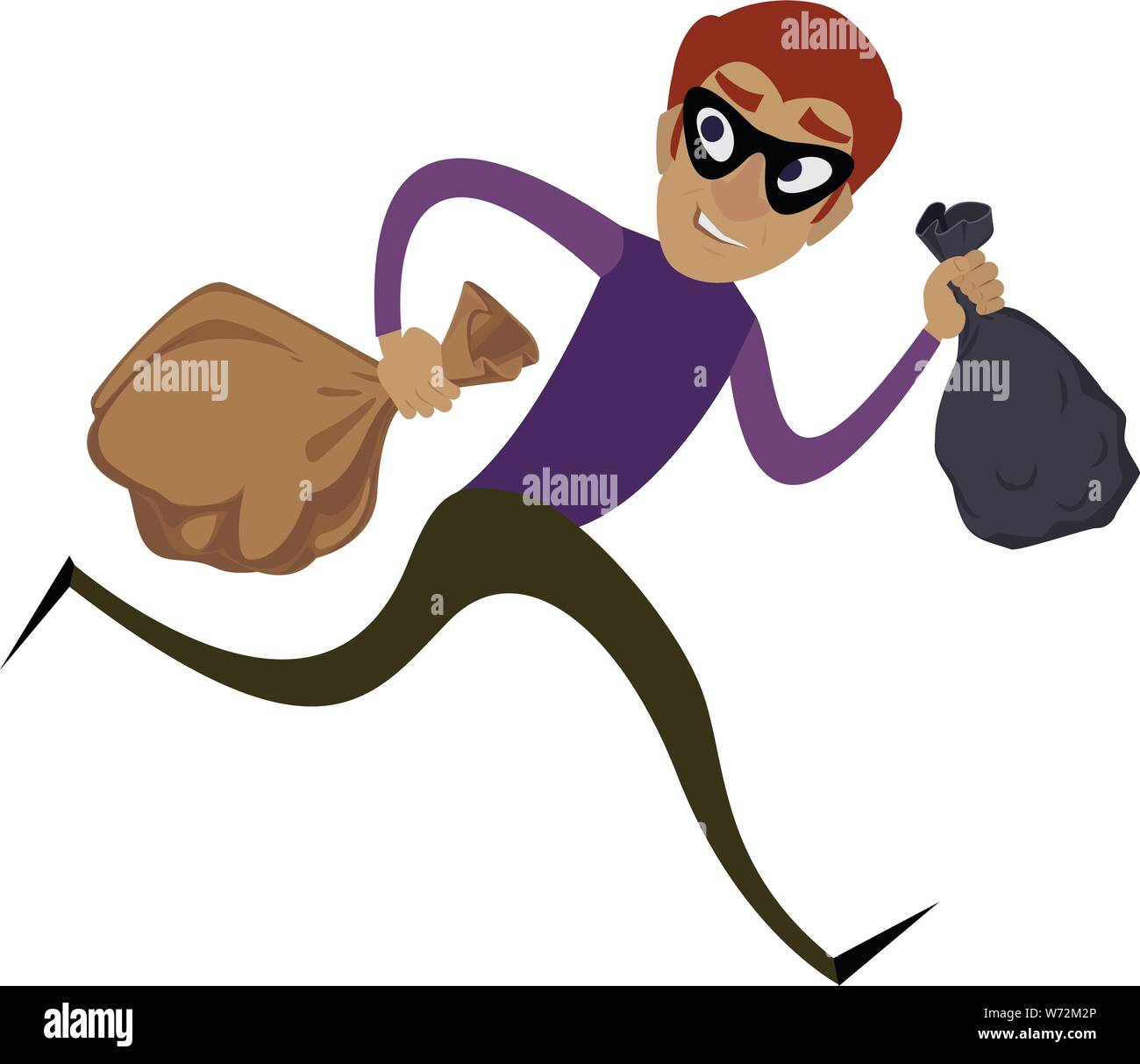 Burglar running icon. Cartoon of burglar running vector icon for web design isolated on white background Stock Vector