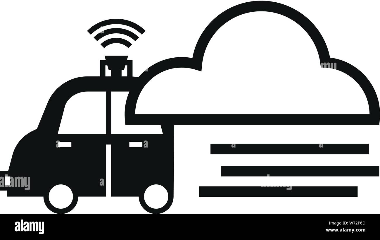 Smart car data cloud icon. Simple illustration of smart car data cloud ...