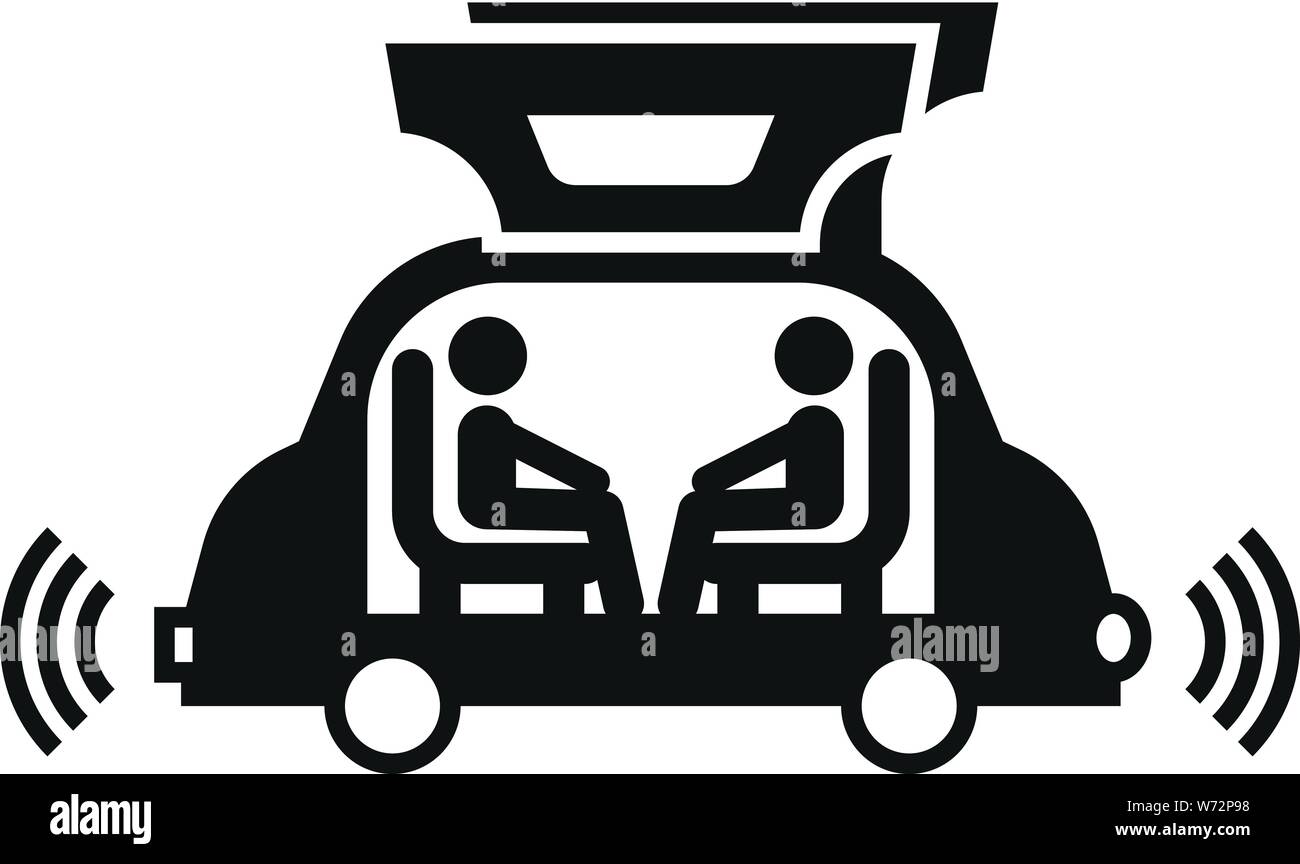 Futuristic autopilot car icon. Simple illustration of futuristic ...