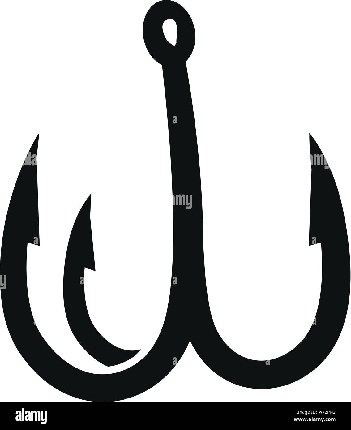 Triple fishing hook icon. Simple illustration of triple fishing hook vector  icon for web design isolated on white background Stock Vector Image & Art -  Alamy
