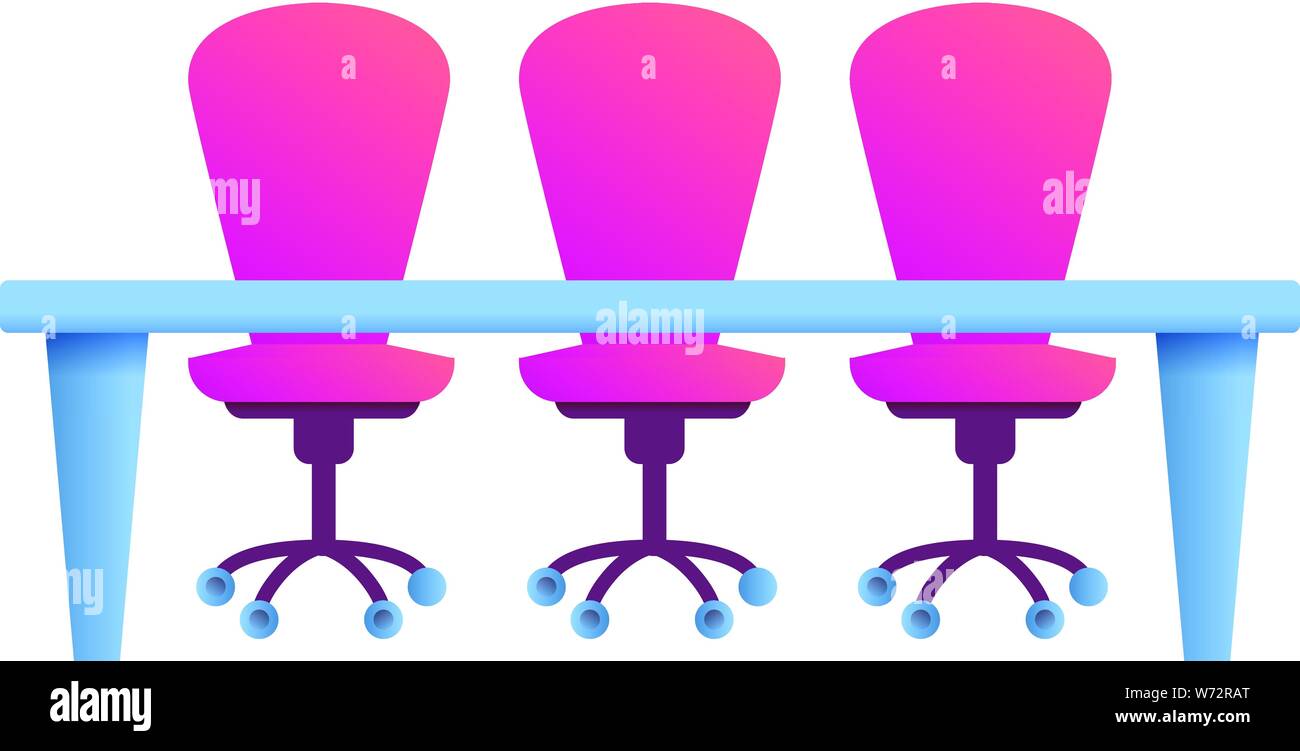 Office desk chairs icon. Cartoon of office desk chairs vector icon for