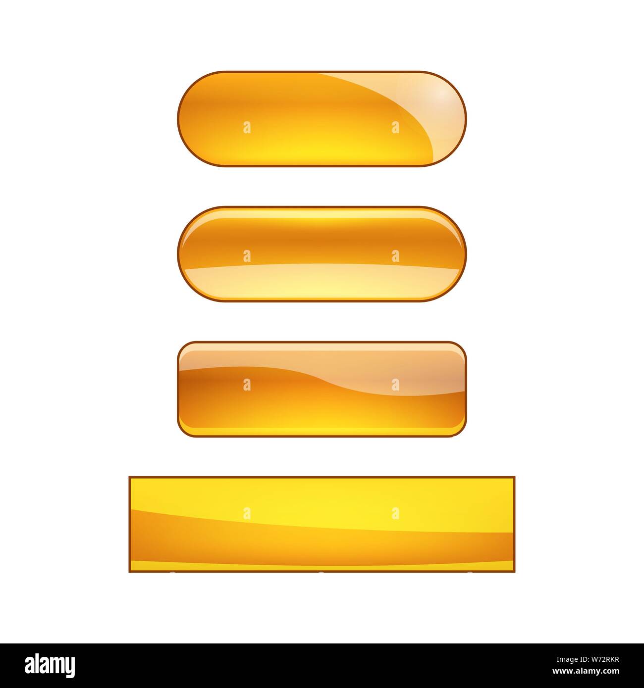 vector bright glossy web buttons set - orange Stock Vector Image & Art ...