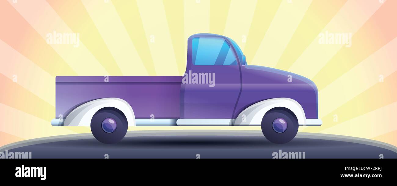 Violet Pickup Concept Banner Cartoon Illustration Of Violet
