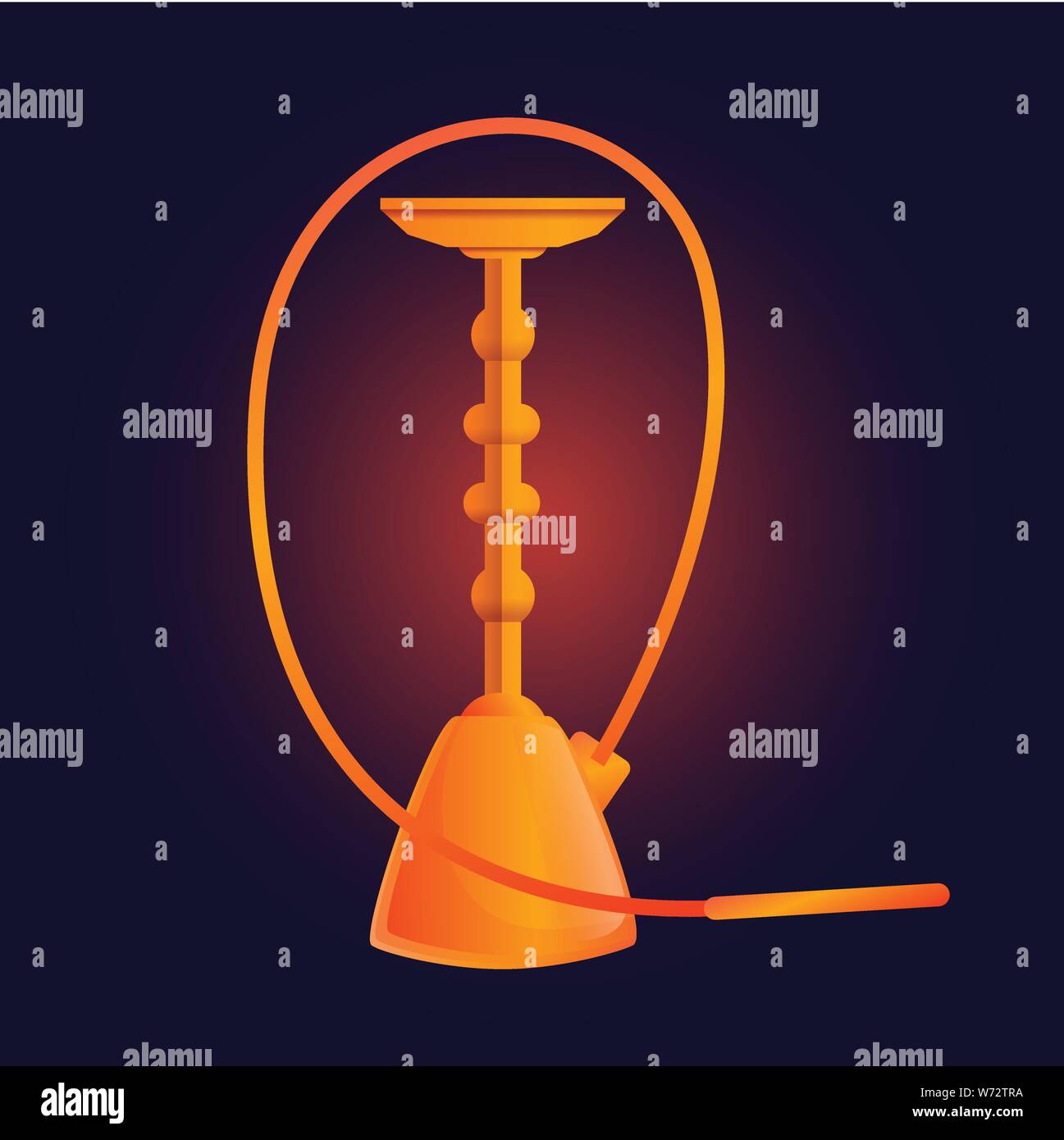 Orange hookah icon. Cartoon of orange hookah vector icon for web design