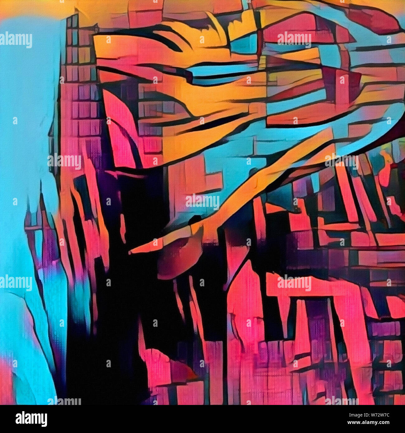 Abstract painting. Colorful brush strokes. Digital Art Stock Photo Alamy