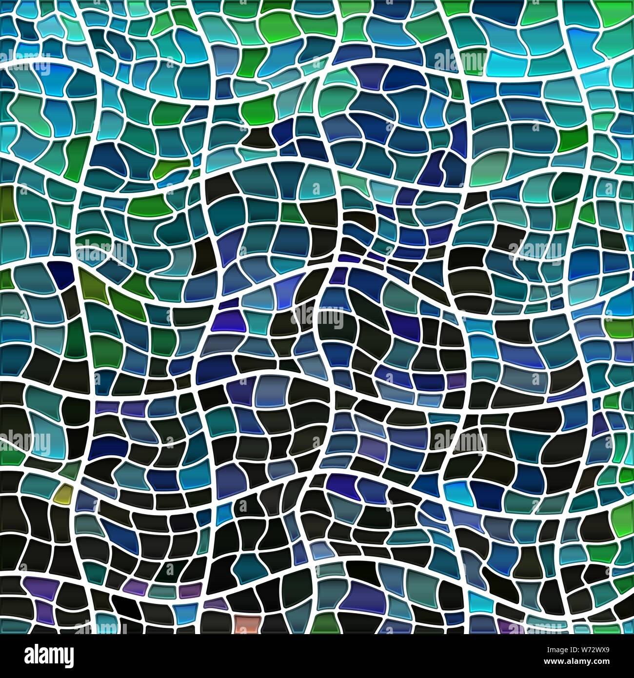 abstract vector stained-glass mosaic background - green and blue Stock ...