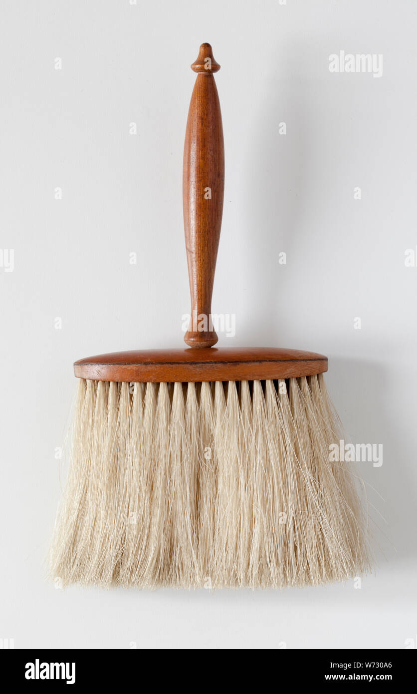 Vintage Barbers Collar Brush with Wooden Handle Stock Photo Alamy