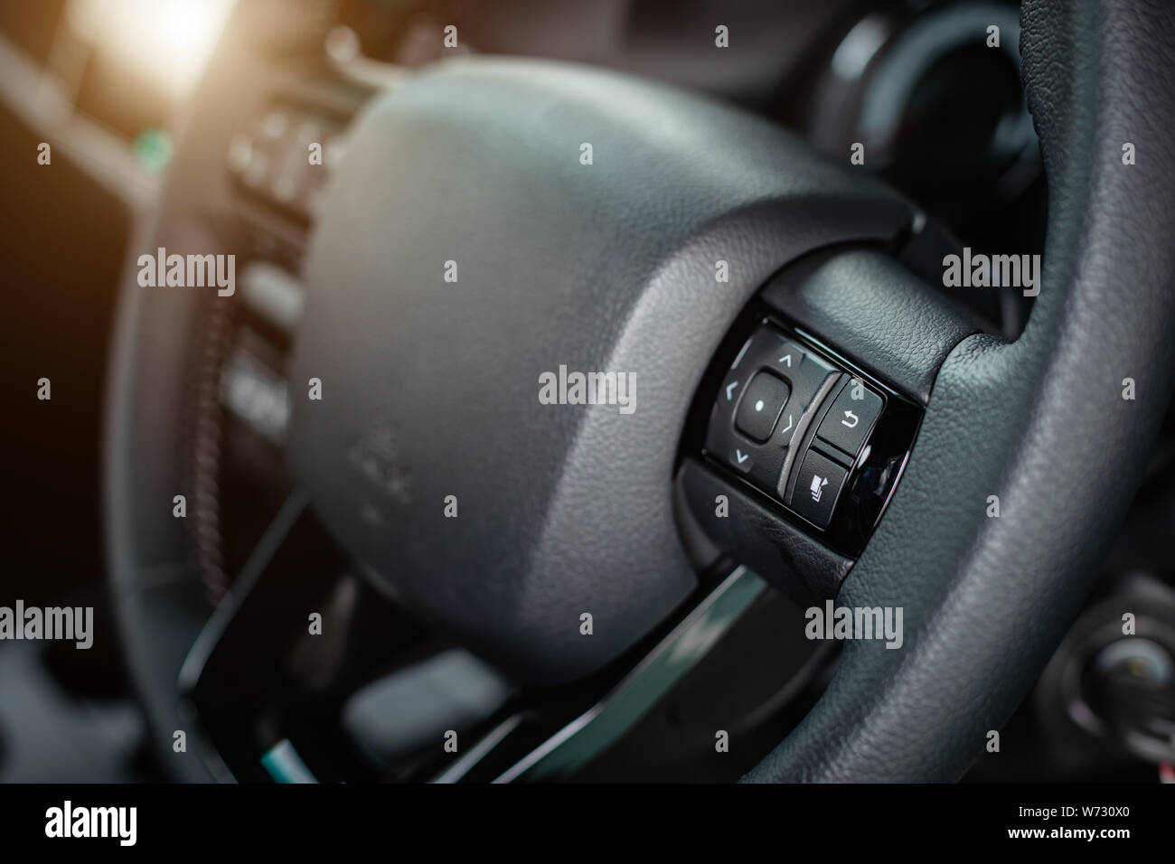 Detail of new modern car interior. Transportion concept Stock Photo