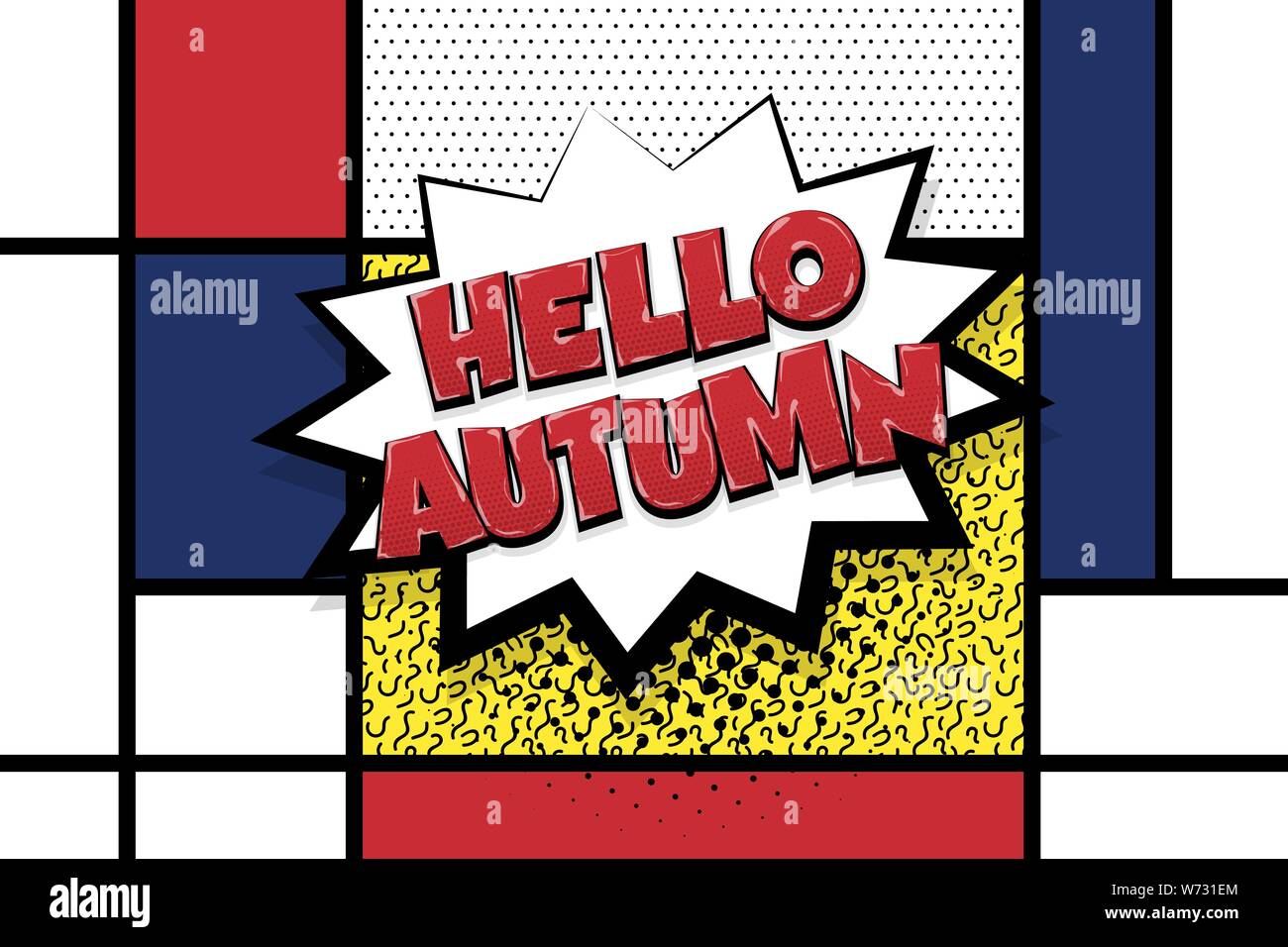 Automn comic text speech bubble pop art Stock Vector