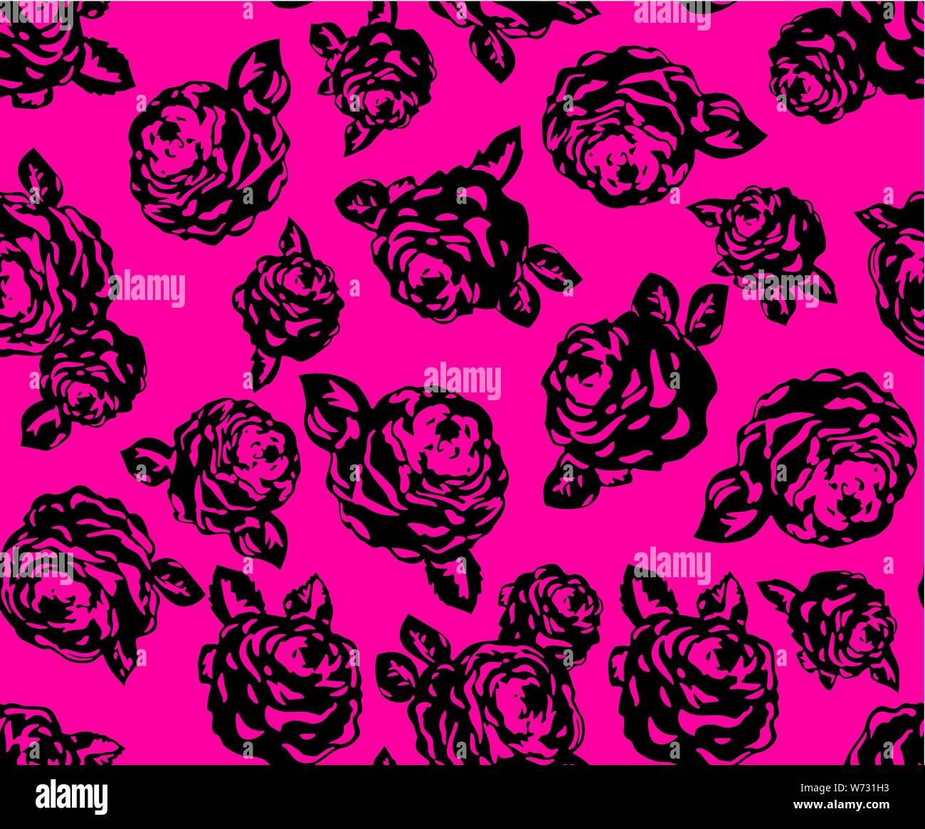 Vector seamless pattern with beautiful roses. Image of a bouquet of roses. Stock Vector