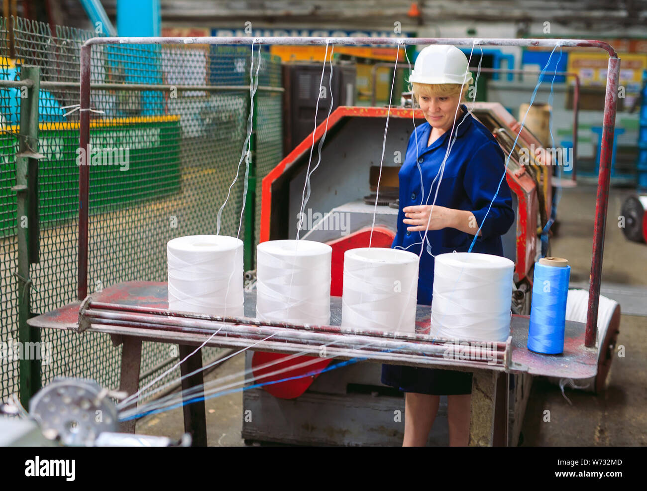 nylon rope factory, rope factory, rubber production Stock Photo - Alamy