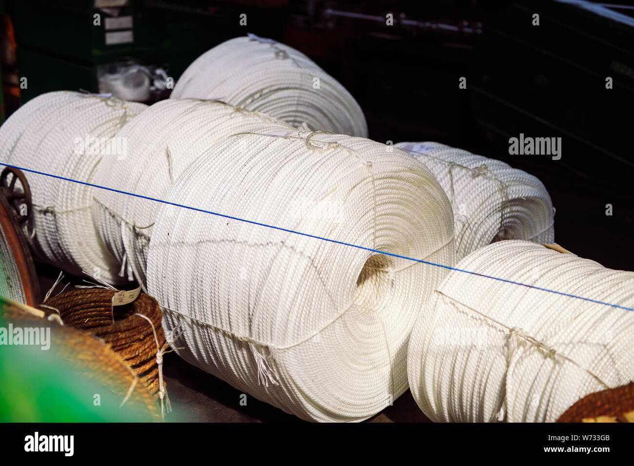 nylon rope factory, rope factory, rubber production Stock Photo - Alamy