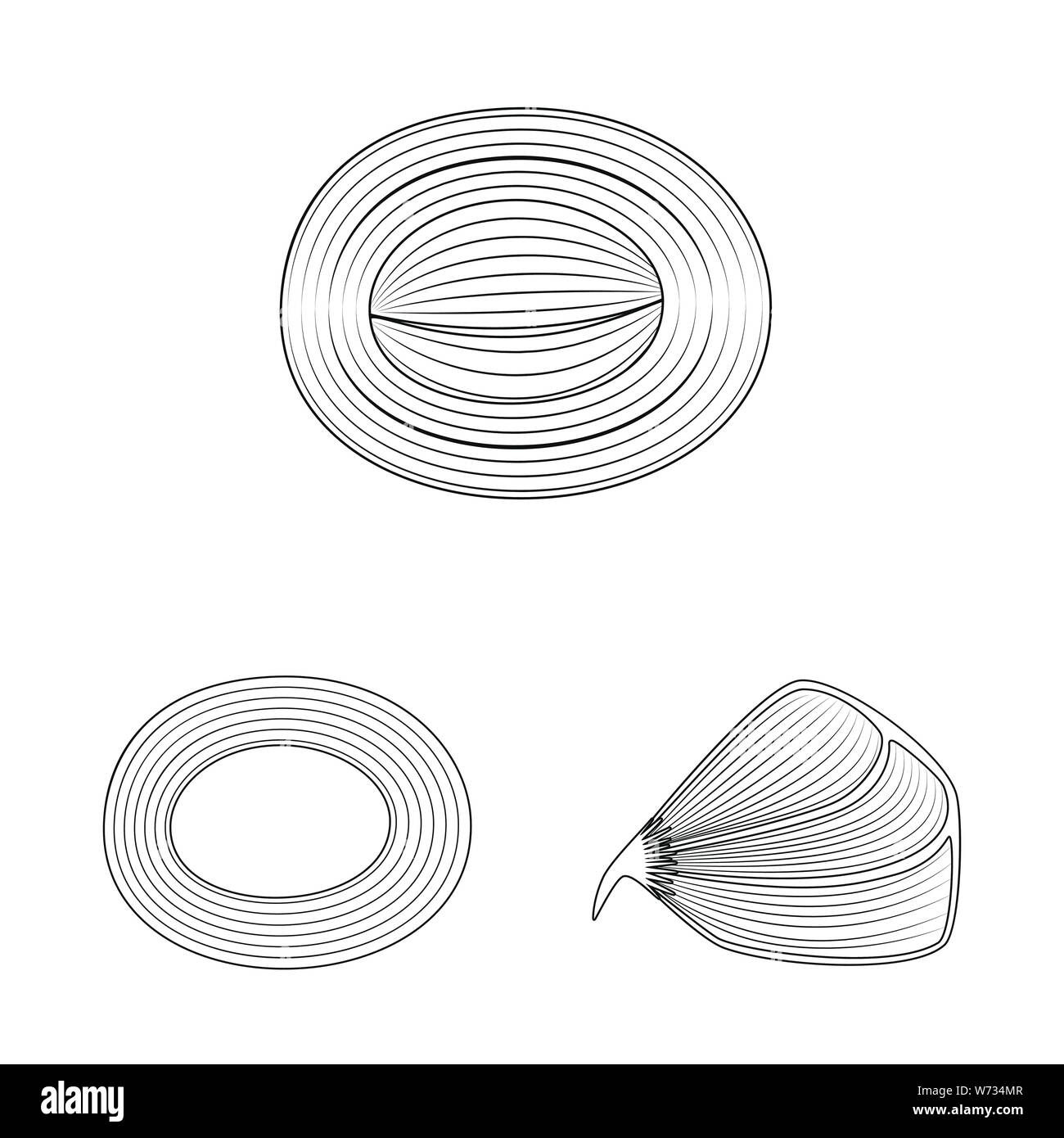 Vector illustration of fiber and muscular icon. Set of fiber and body ...