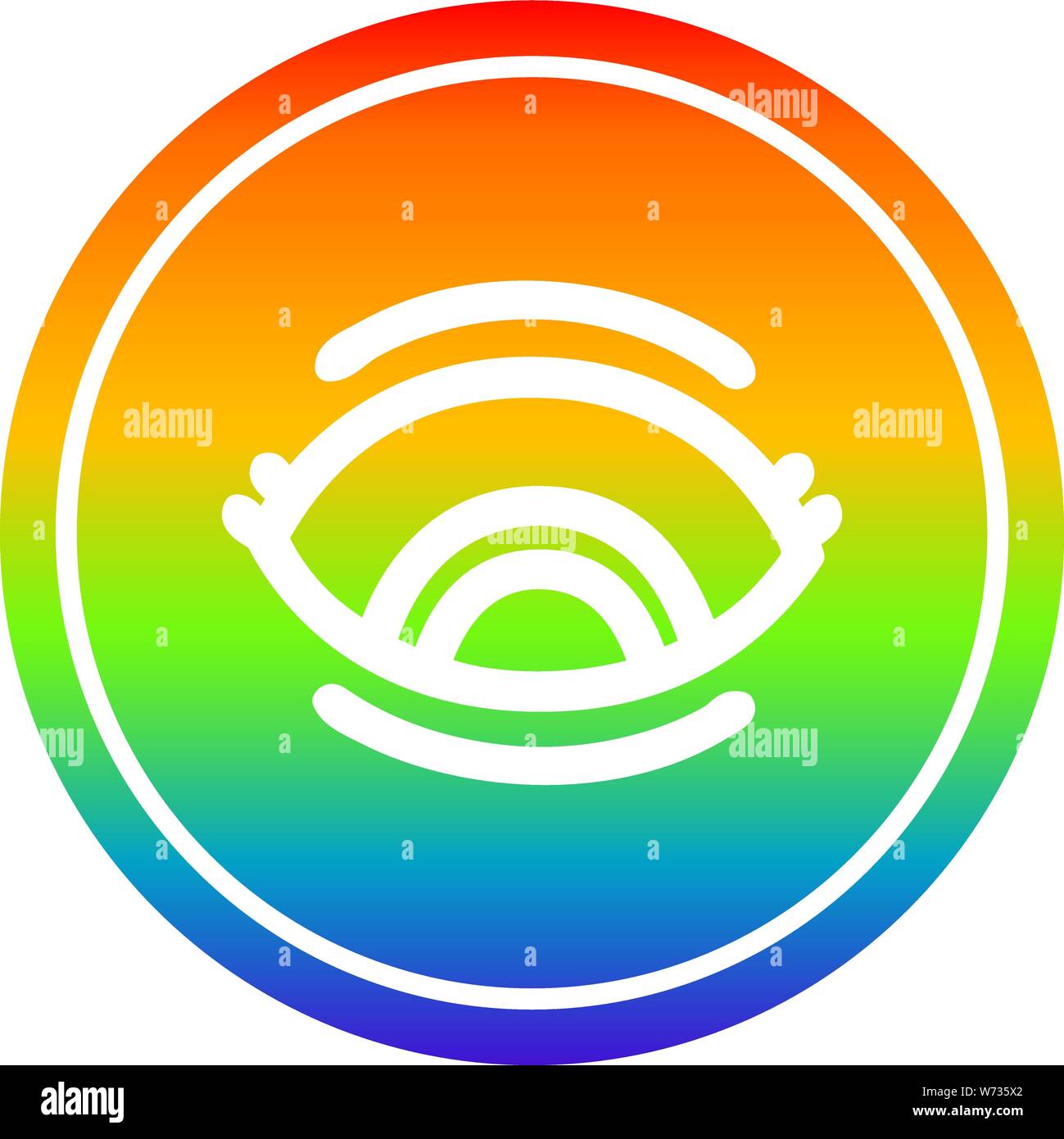 staring eye circular icon with rainbow gradient finish Stock Vector ...