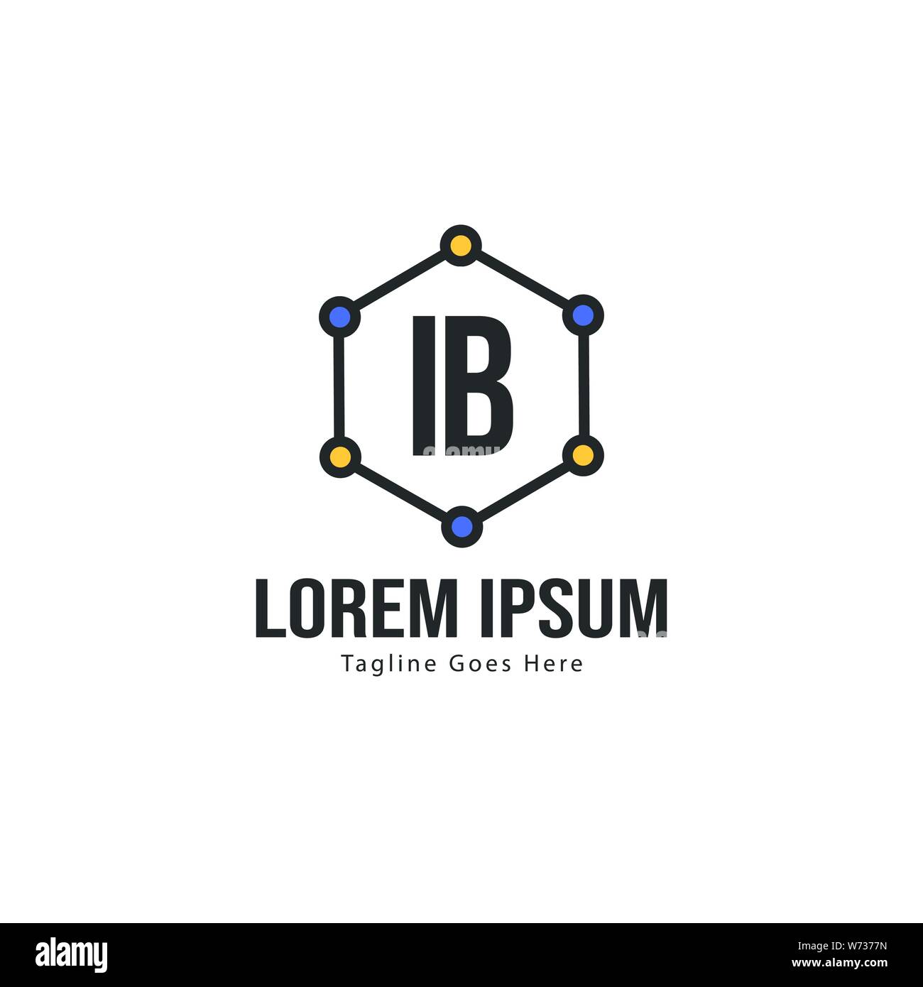 Initial IB logo template with modern frame. Minimalist IB letter logo ...