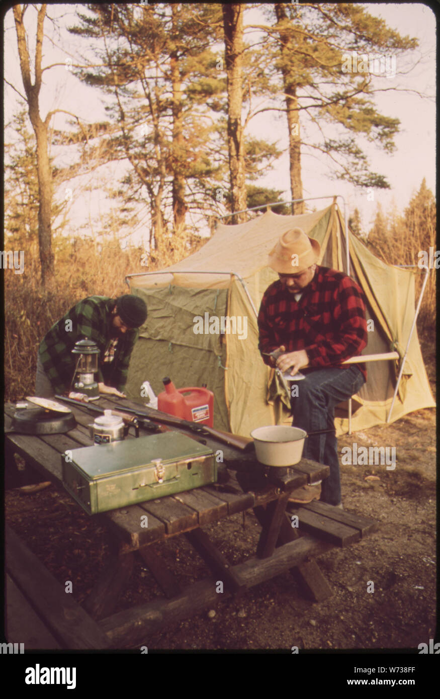 Tents And Camping Gear Are Used By Big Game Hunters In The