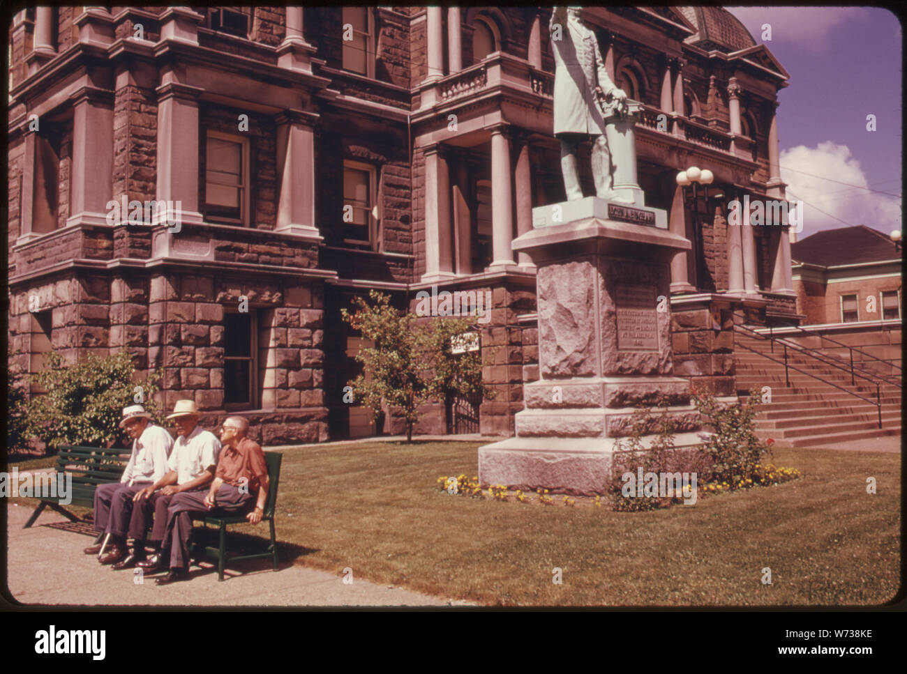 THE CADIZ, OHIO, TOWN HALL IS THE BACKDROP FOR THREE SENIOR CITIZENS