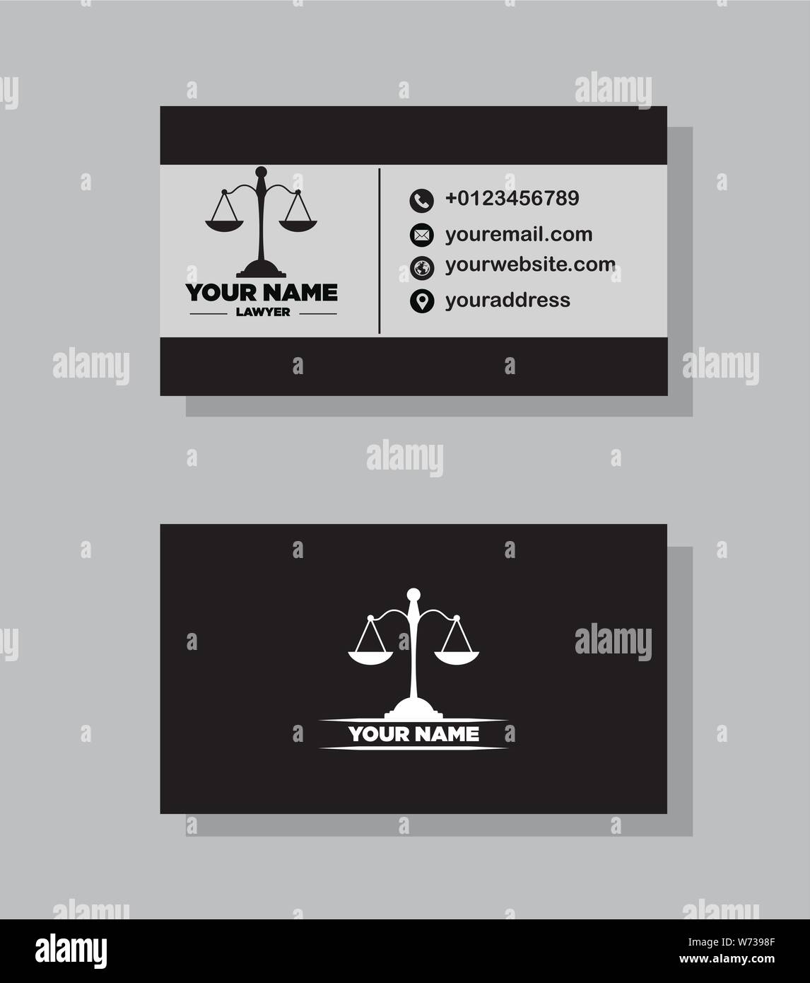 Lawyer card template Stock Vector
