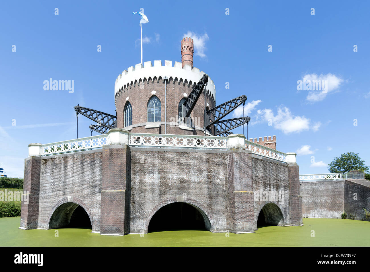 Museum De Cruquius, which occupies the old Cruquius steam pumping station. It is thought to be the largest steam engine ever built. Stock Photo