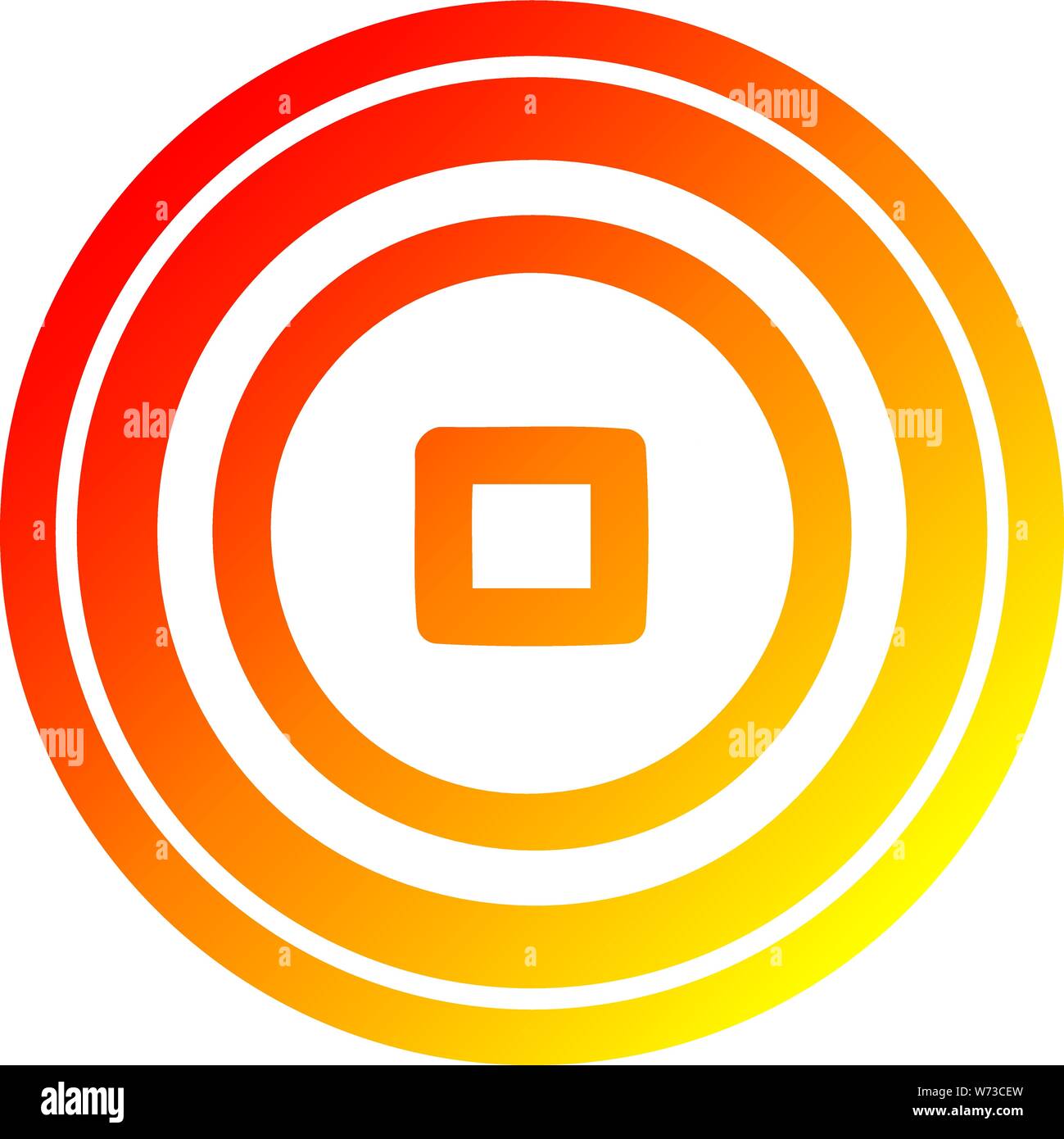 stop button circular icon with warm gradient finish Stock Vector Image ...