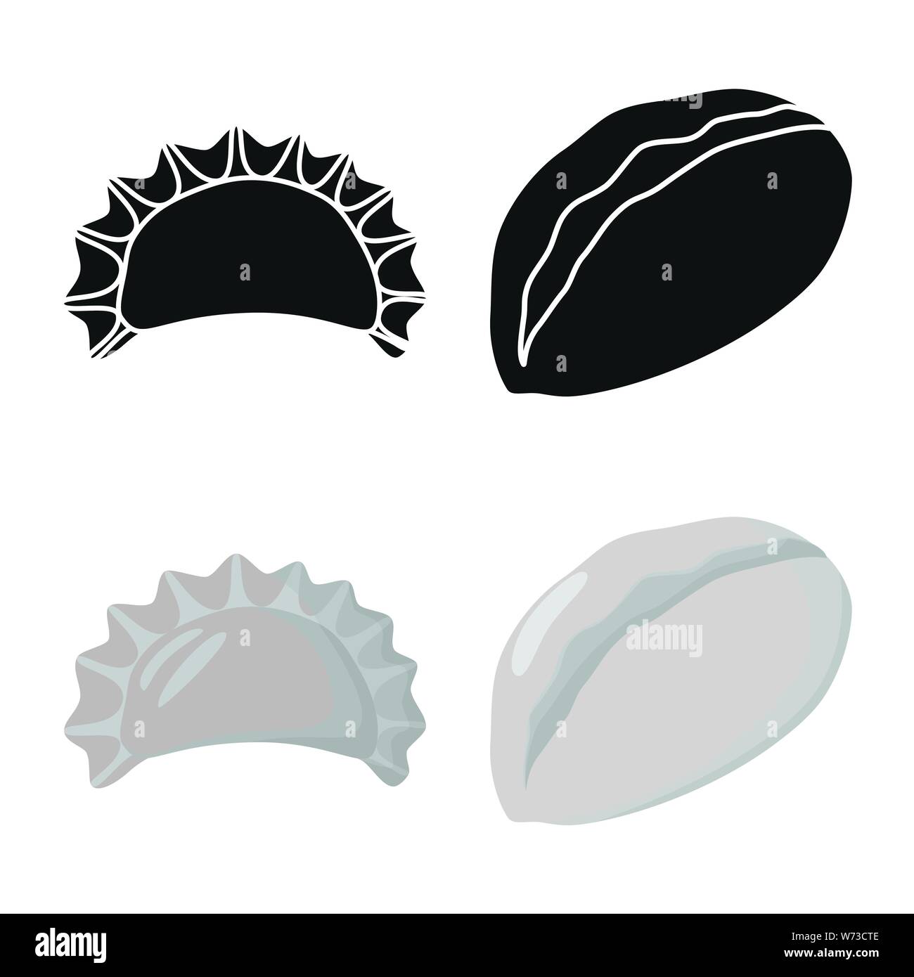 Isolated object of products and cooking symbol. Set of products and ...