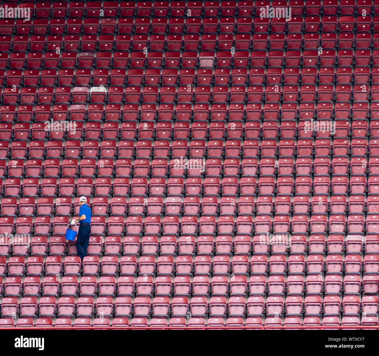 Interior view of stand seating at Tyncastle Stadium the home of Hearts Football Club in Edinburgh Scotland, UK Stock Photo