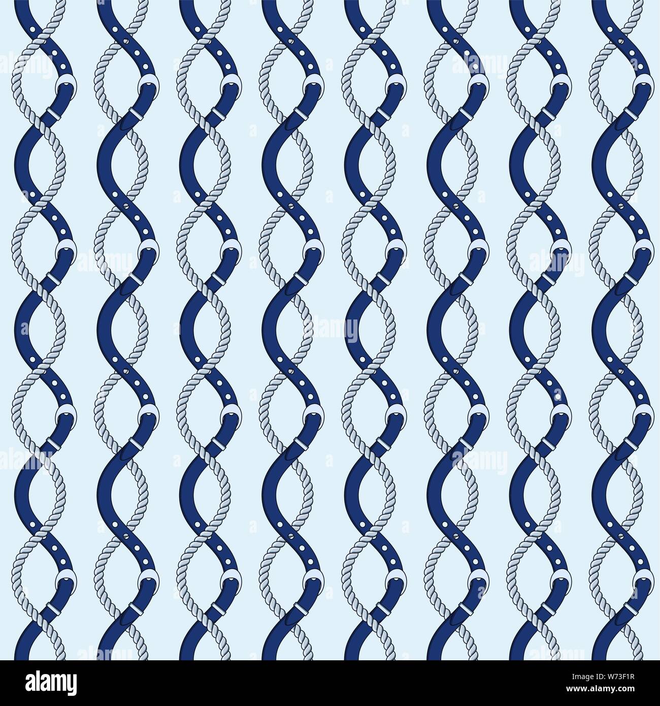 Seamless pattern with gold chains, pendants and straps Stock Vector