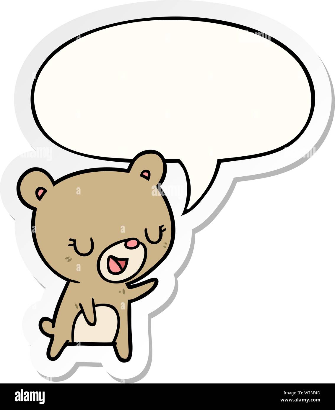 cartoon bear with speech bubble sticker Stock Vector Image &amp; Art - Alamy