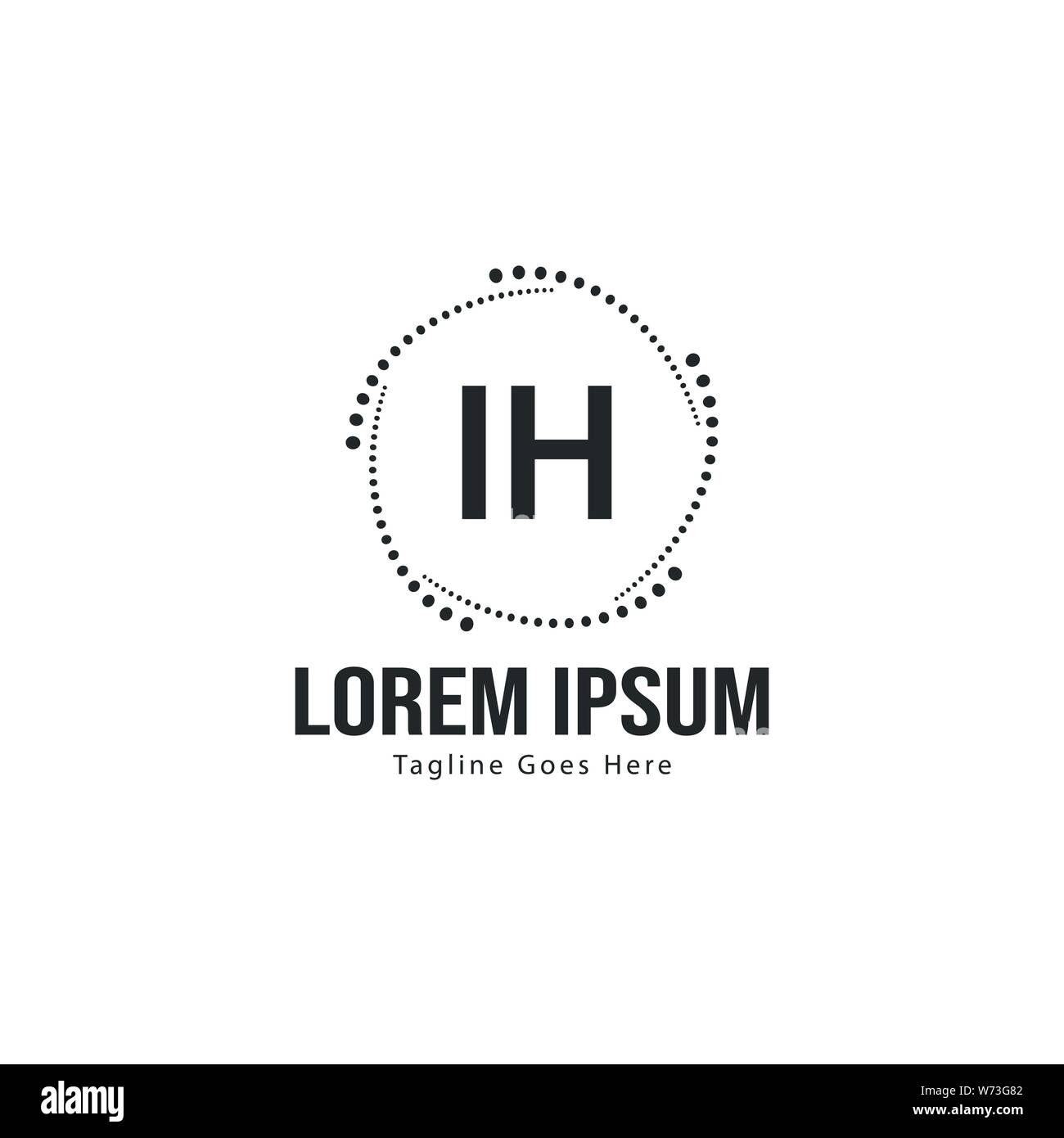 Initial IH logo template with modern frame. Minimalist IH letter logo ...