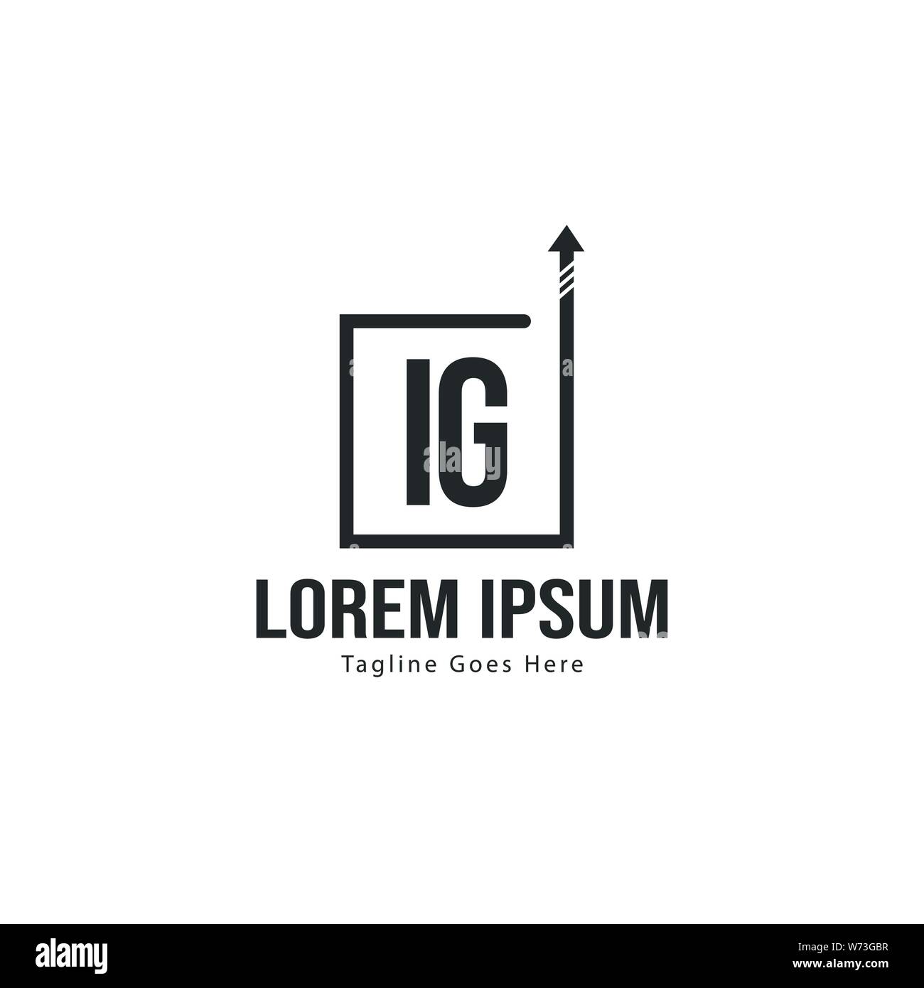 Initial IG logo template with modern frame. Minimalist IG letter logo ...