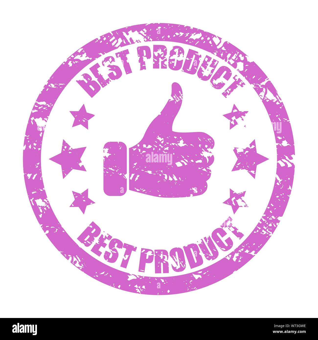 Mark rubber stamp best product for item package. Vector mark on package product, illustration best quality rubber seal, shop mark package, advertising Stock Vector