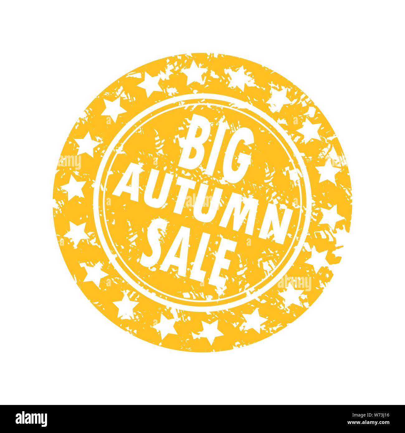Big autumn sale, promotion advertising stamp. Vector sale autumn inprint, clearance trade, consumerism mark for sell-out collection illustration Stock Vector