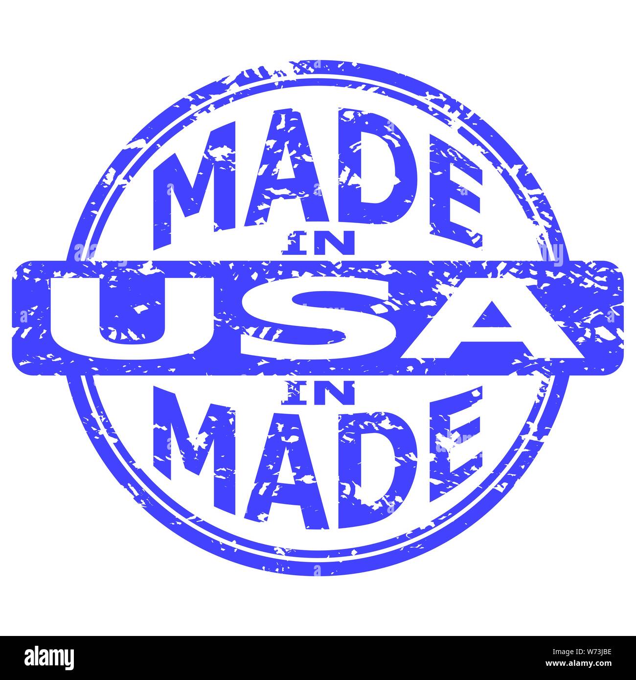 Fabricated in united states of america. Vector made in USA, produce from american region, manufactured retail seal, grunge origin usa illustration Stock Vector
